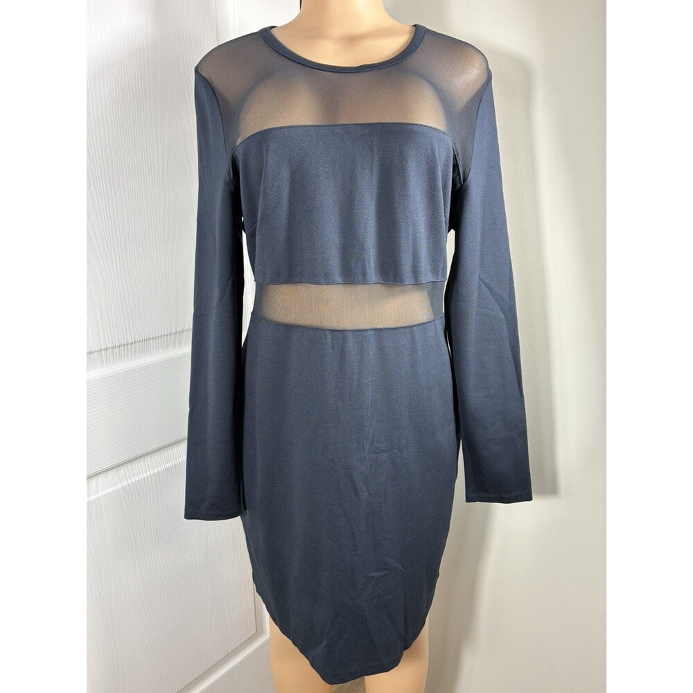 New Michael Kors Womens Dress Sz XL Mesh-Panel Bodycon Stretch Cocktail